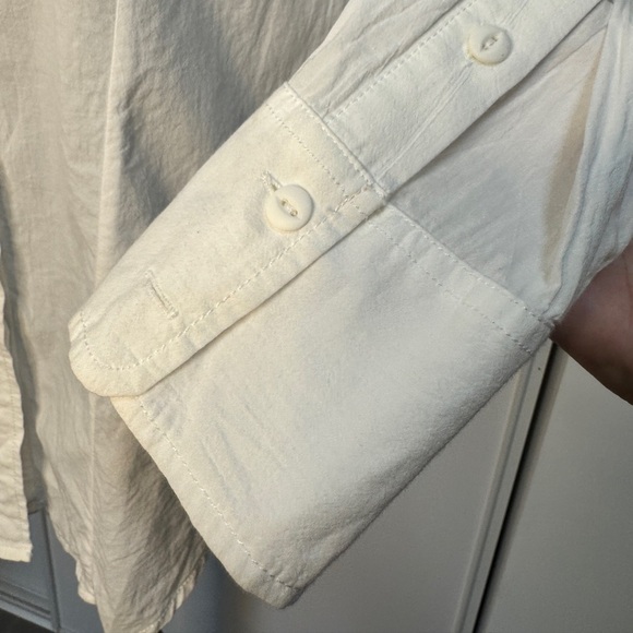 Current Elliott Long Sleeve Ruffle Top Off White - Picture 8 of 11